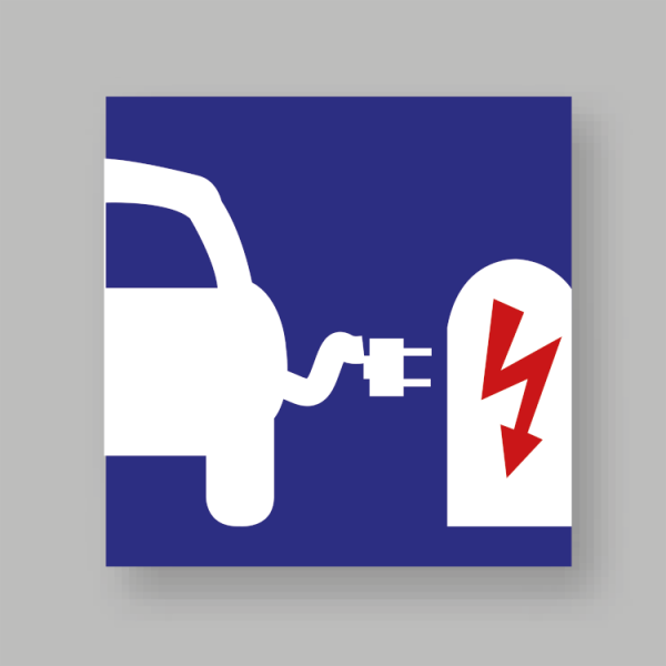 PREMARK Laddsymbol blå och röd 100 x 100 cm