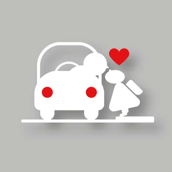 PREMARK Kyss och kör vit och röd 105,8 x 175 cm