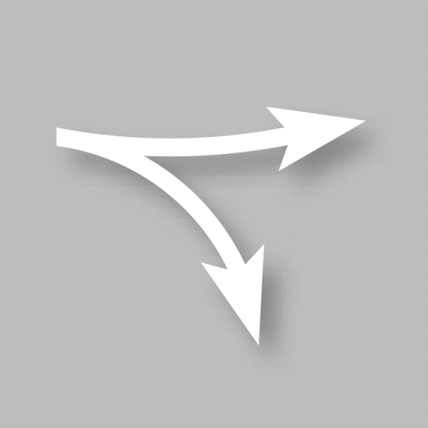 PREMARK böjd vänster-höger pil – termoplastisk vägmarkering