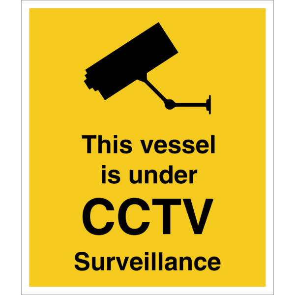 ISPN sign - This vessel is under CCTV surveillance 