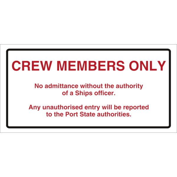 ISPN sign - Crew members only 