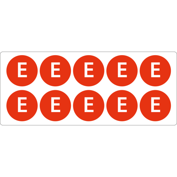 IMO Emergency Light labels – Ø 30 mm – ark med 10 st