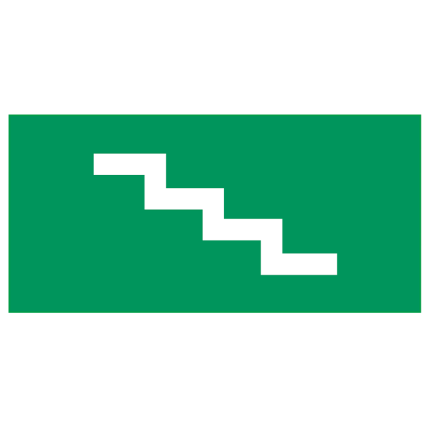 Emergency stairs right IMO skylt - Klar vinyl 50 x 100 mm