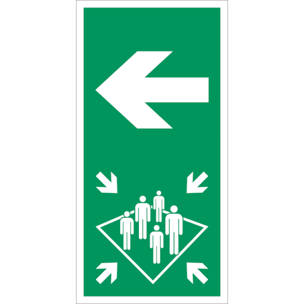 Assembly staton left vertical IMO skylt - Klar vinyl 100 x 50 mm