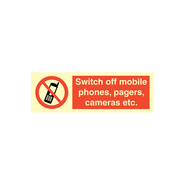 Prohibition sign - Switch off mobile phones, pagers, camera etc. 