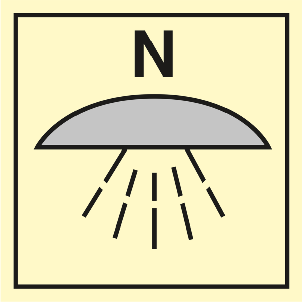 Fire control sign - Space protected by Nitrogen fire extinguishing system