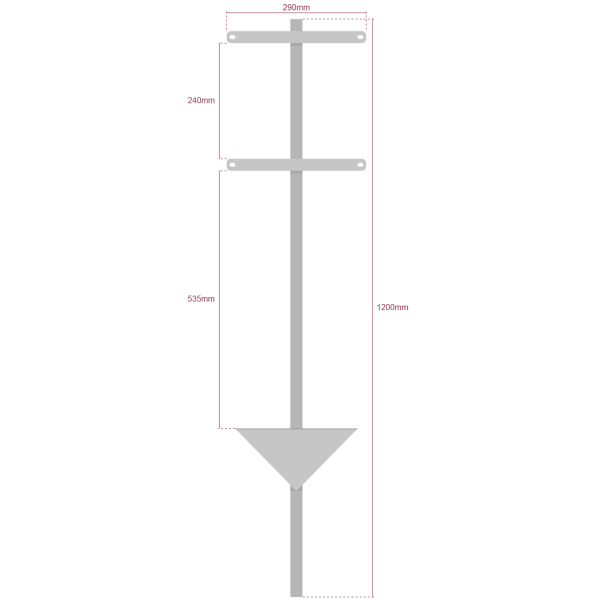 Jordspett av järn (A3- till A2-skyltar) 