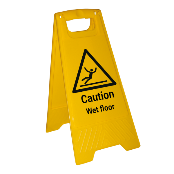 Caution Wet Floor varningsskylt – fristående skylt