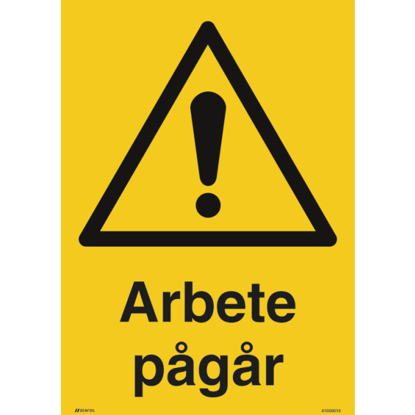 Arbete pågår varningsskylt - ISO 7010