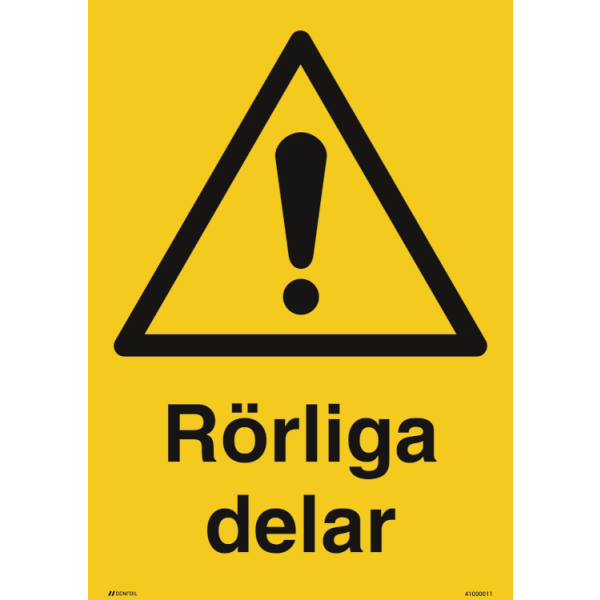 Rörliga delar varningsskylt - ISO 7010