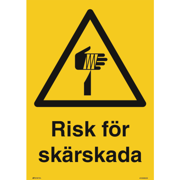 Risk för skärskada varningsskylt - ISO 7010