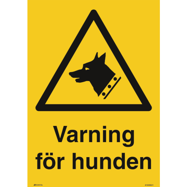 Varning för hunden varningsskylt - ISO 7010