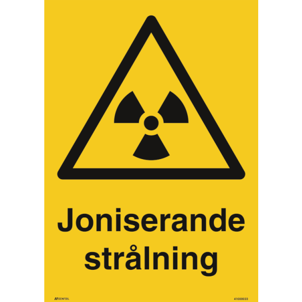 Joniserande strålning varningsskylt - ISO 7010