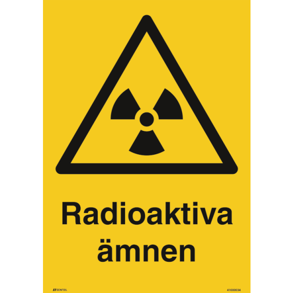 Radioaktiva ämnen varningsskylt - ISO 7010