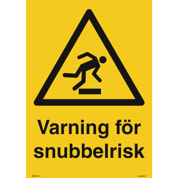 Varning för snubbelrisk varningsskylt - ISO 7010