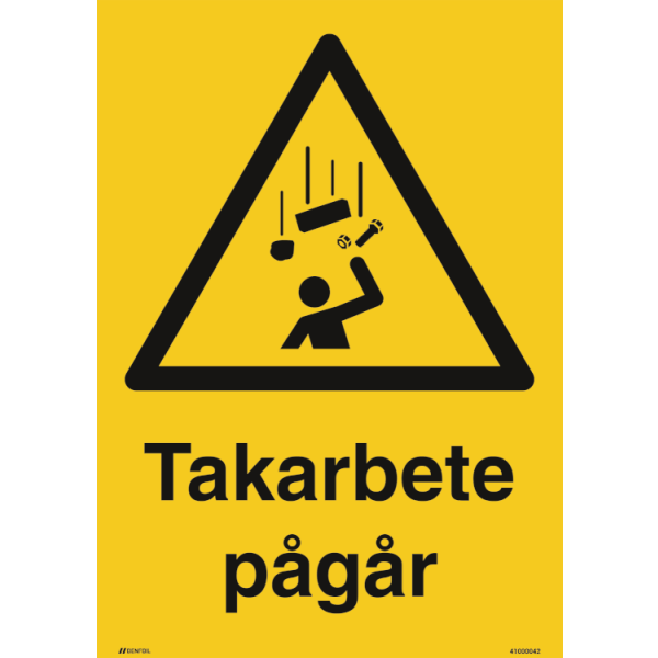 Takarbete pågår varningsskylt - ISO 7010