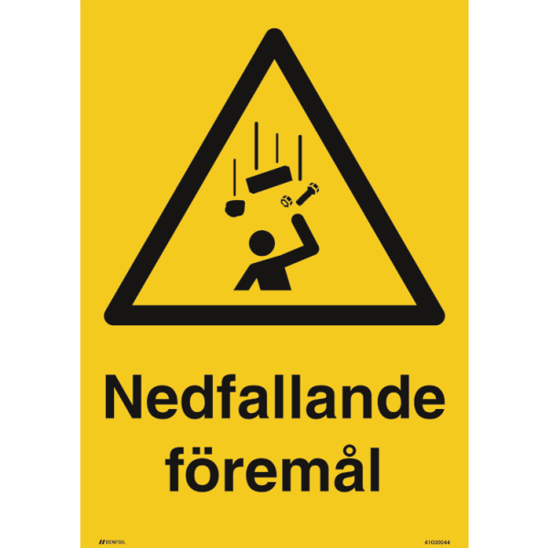 Nedfallande föremål varningsskylt - ISO 7010