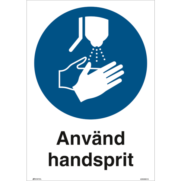 Använd handsprit påbudsskylt - ISO 7010