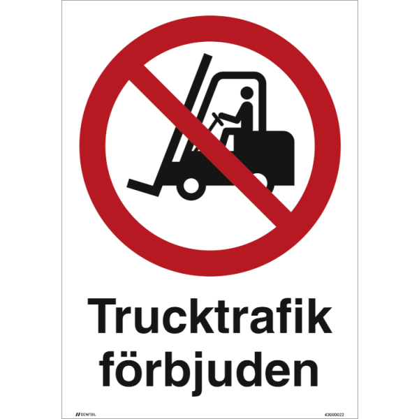 Trucktrafik förbjuden förbudsskylt - ISO 7010