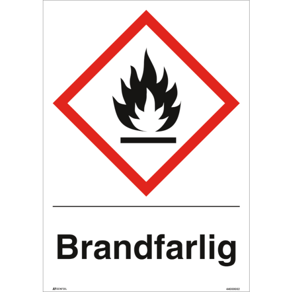 Brandfarlig GHS skylt