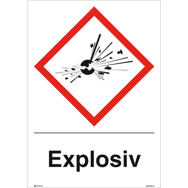 Explosiv GHS skylt
