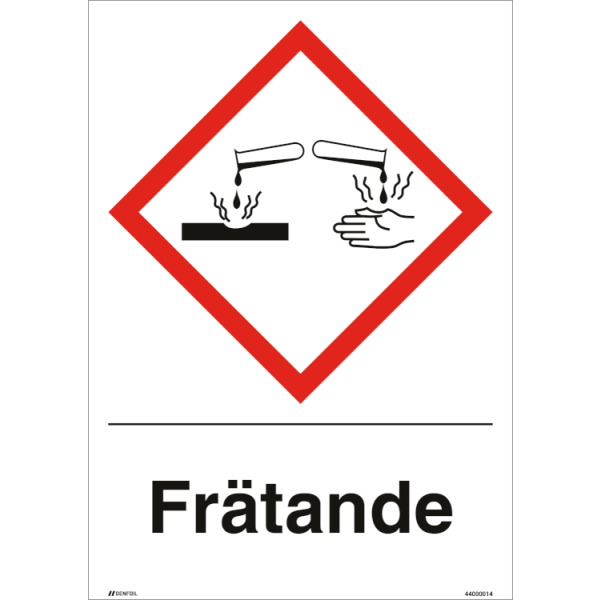 Frätande GHS skylt