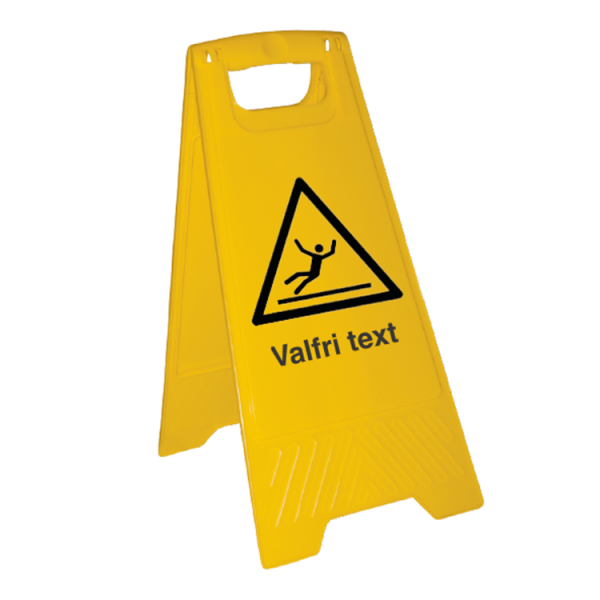 Golvskylt Halt golv valfri text - Plast 600 x 300 mm 