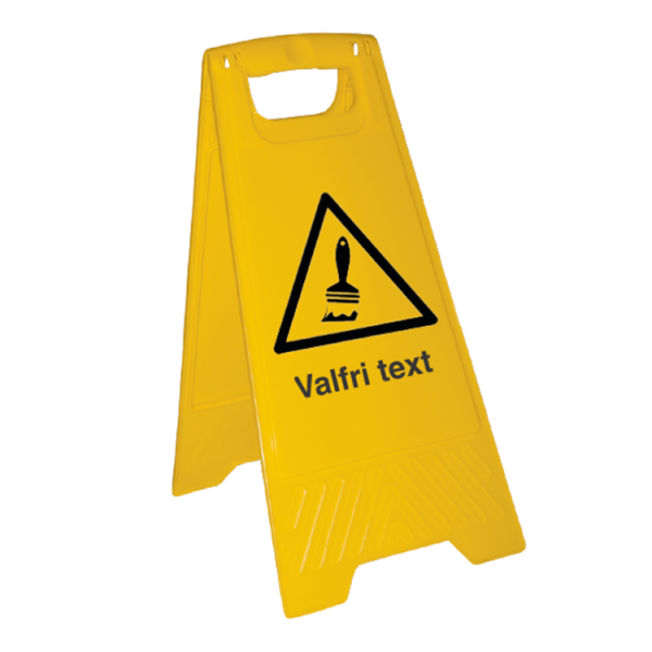 Golvskylt Nymålad valfri text - Plast 600 x 300 mm 