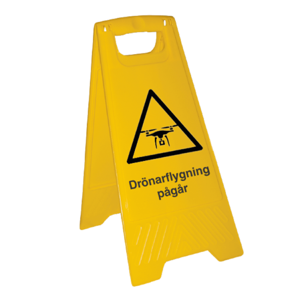 Golvskylt Drönarflygning pågår - Plast 600 x 300 mm 