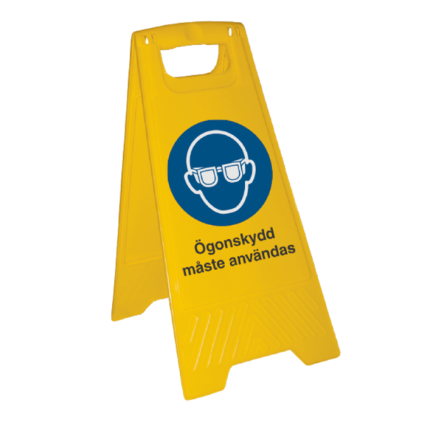 Golvskylt Ögonskydd måste användas - Plast 600 x 300 mm 