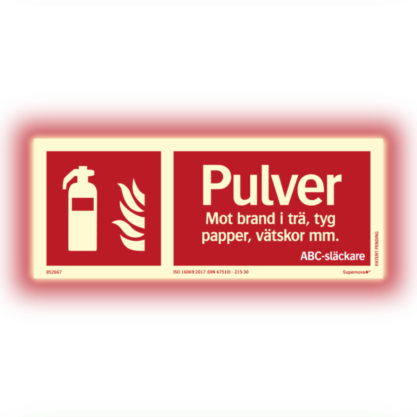 Supernova+® Pulversläckare ISO - Färgefterlysande 100 x 250 mm