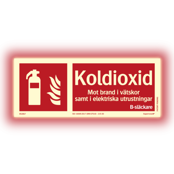 Supernova+® Koldioxidsläckare ISO - Färgefterlysande 100 x 250 mm