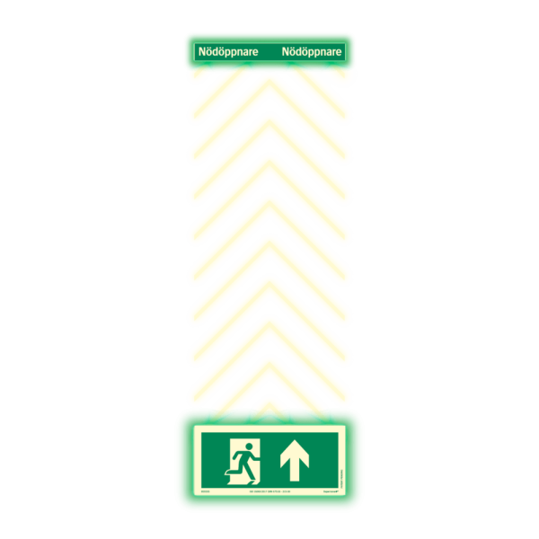 Supernova+® BakSTKe till nödöppnare ISO - Färgefterlysande 600 x 200 mm