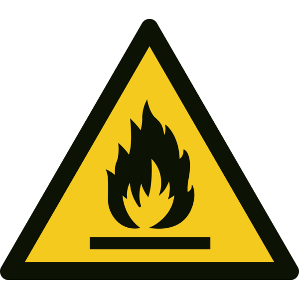 Brandfarligt ämne varningsskylt - ISO 7010