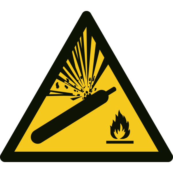Trycksatt gastub varningsskylt - ISO 7010