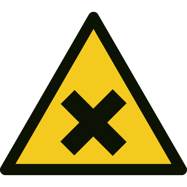 Skadliga eller irriterande ämne varningsskylt