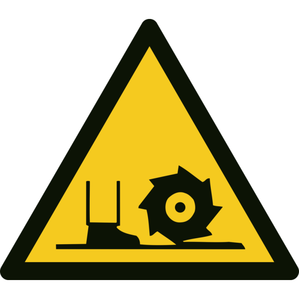 Risk för fotskada varningsskylt
