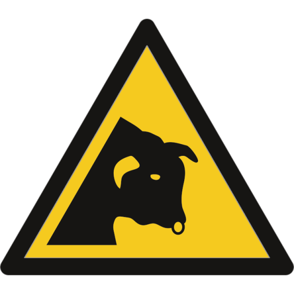 Varning för tjuren varningsskylt - ISO 7010