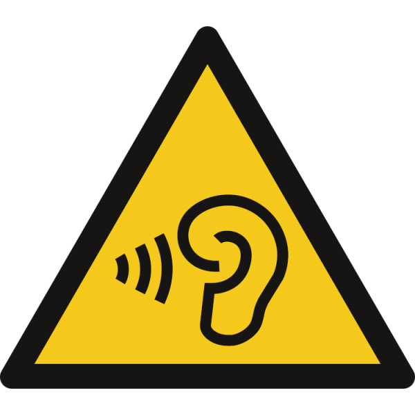 Höga ljudnivåer - Varningsskylt - ISO 7010: W087