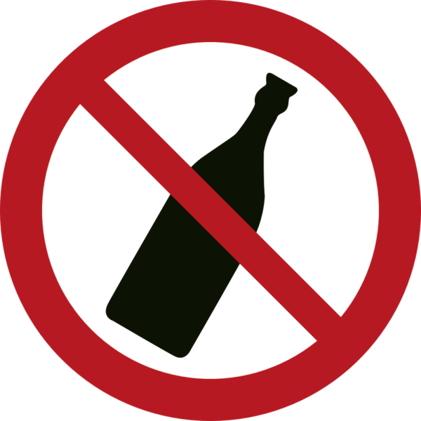 Förbud mot flaskor förbudsskylt