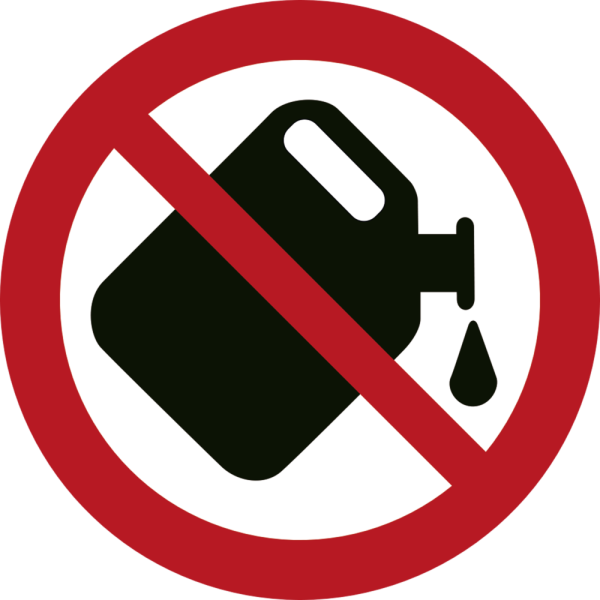 Påfyllning av bränsle förbjuden förbudsskylt