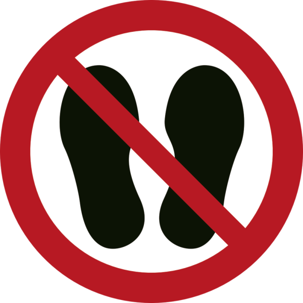 Får inte beträdasförbudsskylt - ISO 7010