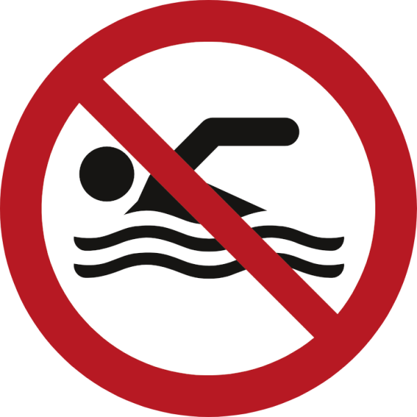 Simning förbjudenförbudsskylt - ISO 7010