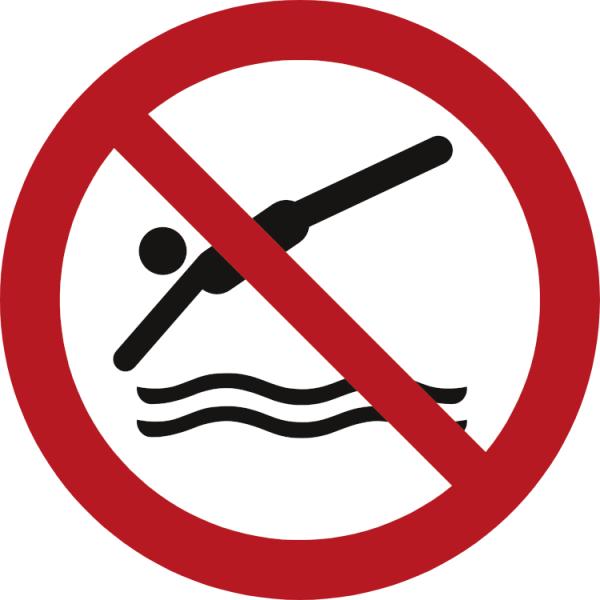 Huvudhopp förbjudetförbudsskylt - ISO 7010