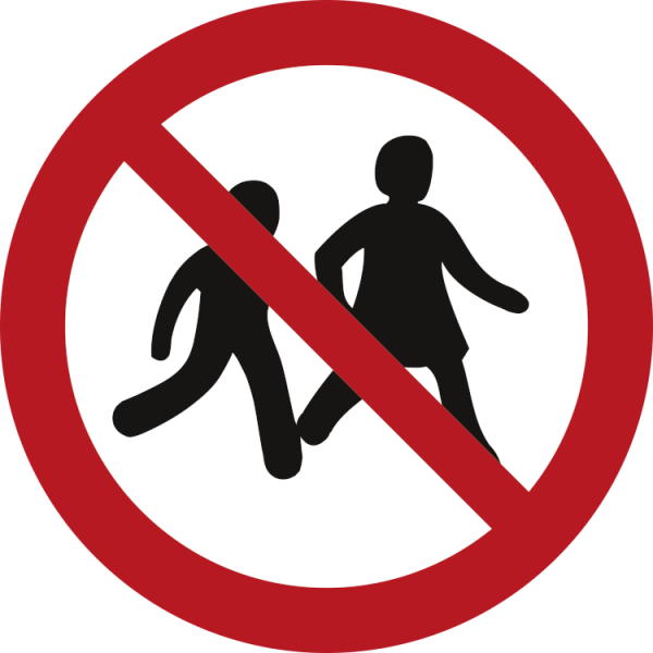 Barn äga ej tillträdeförbudsskylt - ISO 7010