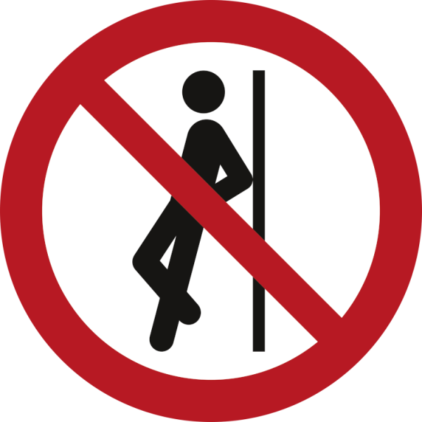 Luta dig inte motförbudsskylt - ISO 7010