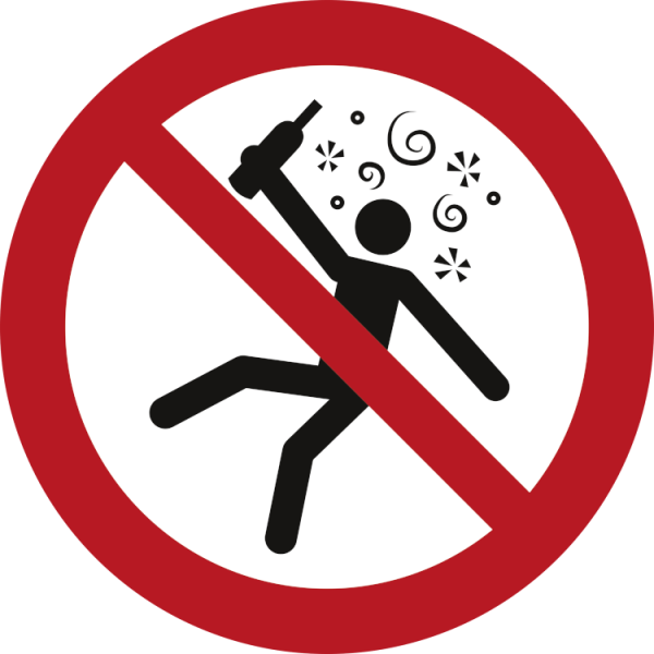 Berusade personer äga ej tillträdeförbudsskylt - ISO 7010