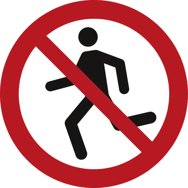 Spring inteförbudsskylt - ISO 7010