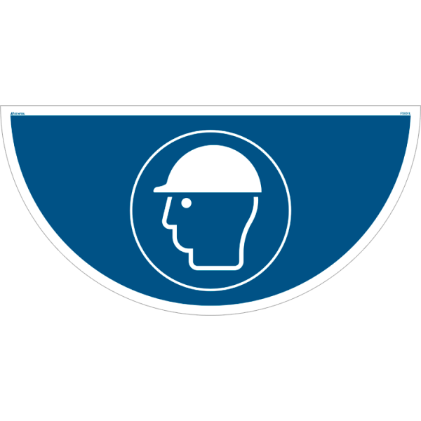Hjälm obligatorisk - Golvskylt - ISO 7010