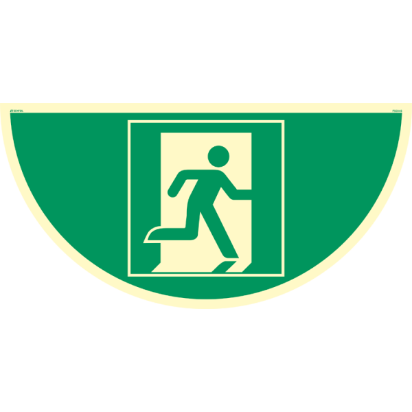 Nödutgång - Efterlysande Golvskylt - ISO 7010